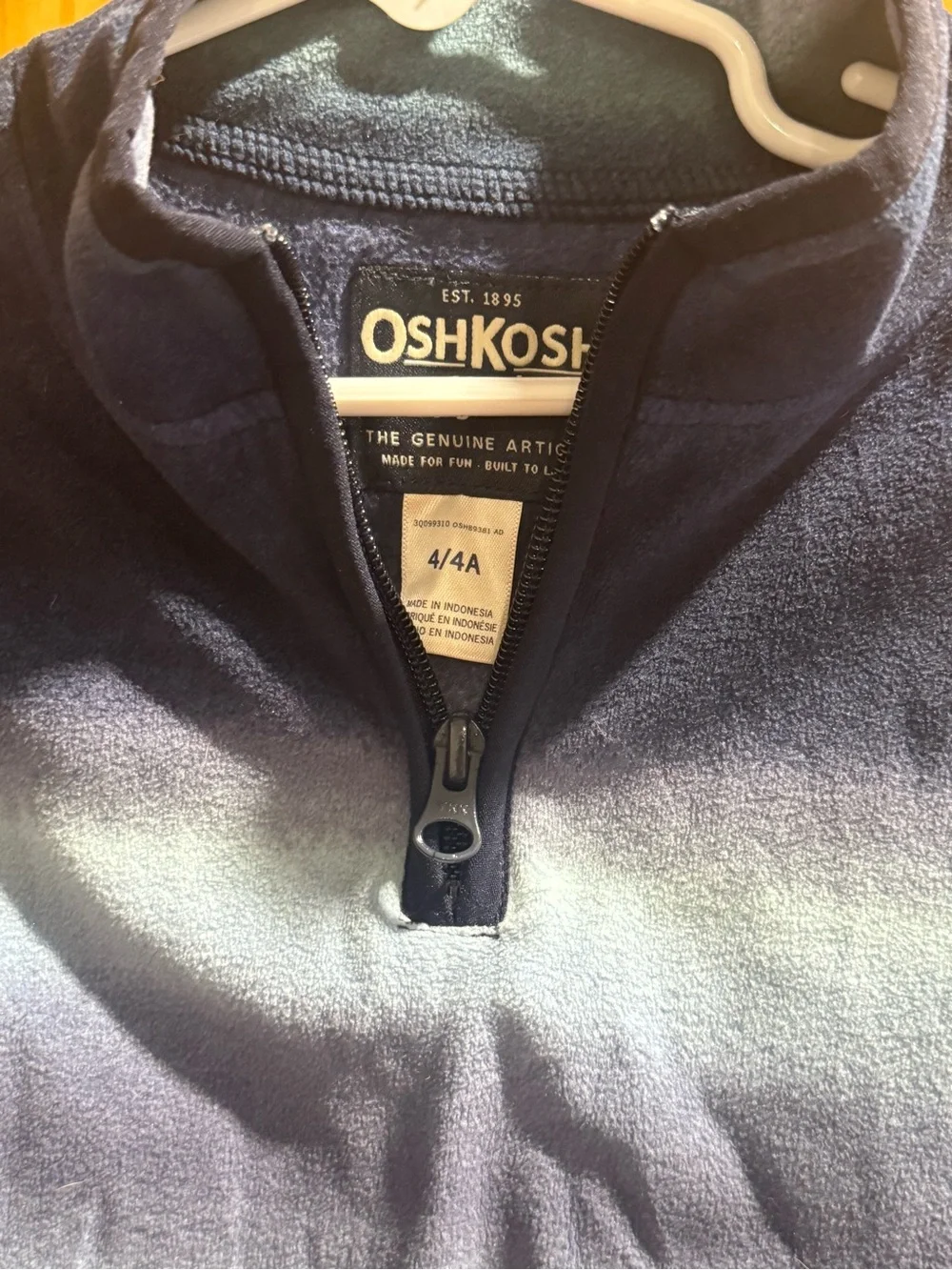 OshKosh B'gosh Girls' Blue Gradient Quarter-Zip Fleece Pullover